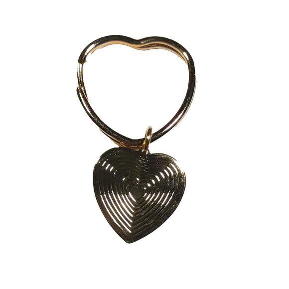 Gold Tone Heart Keychain Love Valentine Gift - Picture 1 of 3
